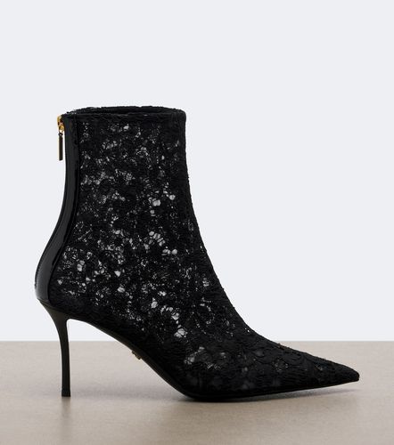 Ankle Boots aus Spitze mit Lackleder - Dolce&Gabbana - Modalova