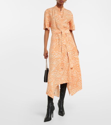 Printed asymmetric silk midi dress - Stella McCartney - Modalova