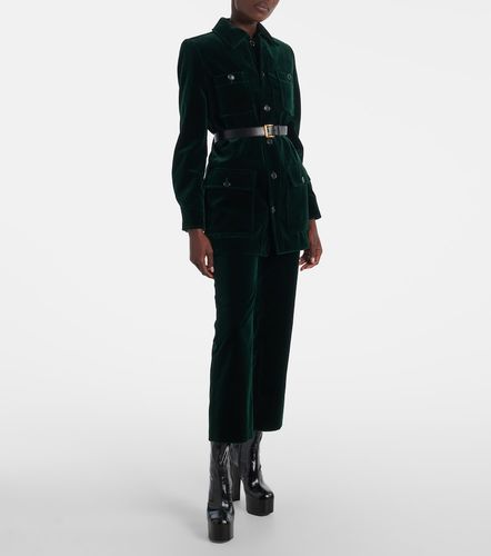 Pantalones rectos de terciopelo de algodón - Saint Laurent - Modalova