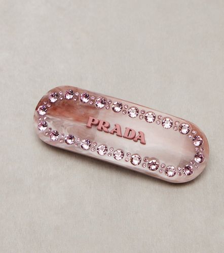 Prada Pasador con logo y cristales - Prada - Modalova
