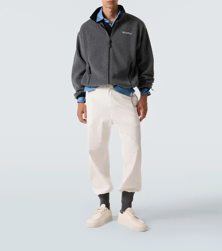 Miu Miu Felpa cropped con logo - Miu Miu - Modalova