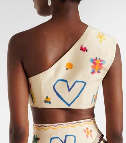 Sidi printed linen-blend crop top - Alemais - Modalova