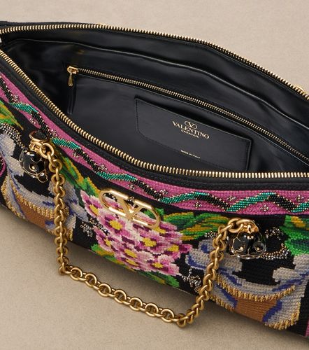 Borsa a spalla Panthea Medium con ricamo - Valentino Garavani - Modalova