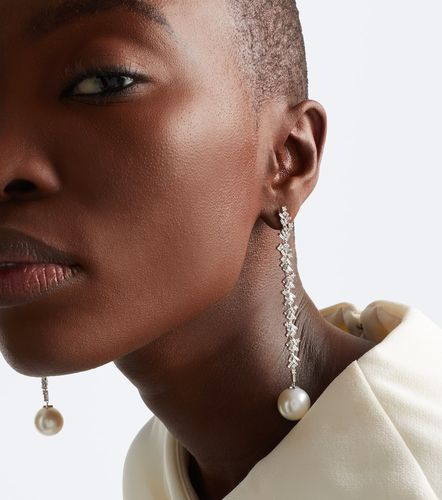 Ohrringe aus 18kt Weißgold mit Diamanten und Perlen - Suzanne Kalan - Modalova