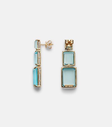 Arithmetic Composition 14kt gold drop earrings with topaz - Mateo - Modalova