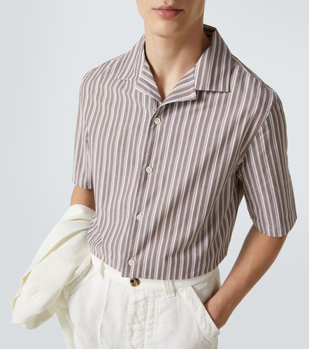 Camisa bowling de algodón a rayas - Brunello Cucinelli - Modalova