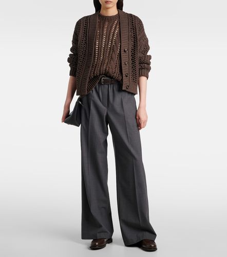 Pantaloni a gamba larga in misto lana - Brunello Cucinelli - Modalova