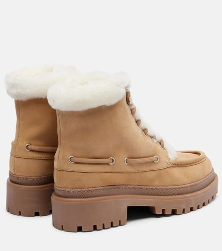 Shearling-lined suede lace-up boots - Yves Salomon - Modalova