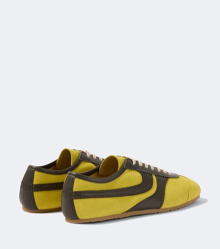 Leather-trimmed suede sneakers - Dries Van Noten - Modalova