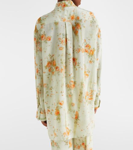 Camicia oversize con stampa floreale - McQueen - Modalova