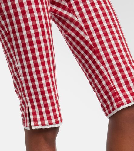Ebony gingham lace-trimmed cotton-blend capri pants - Posse - Modalova