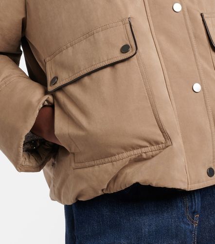 Leather-trimmed padded jacket - Brunello Cucinelli - Modalova
