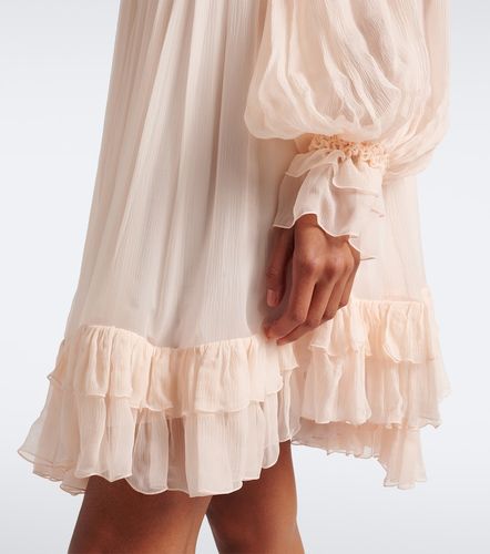 Chloé Vestido corto de muselina de seda fruncido - Chloe - Modalova