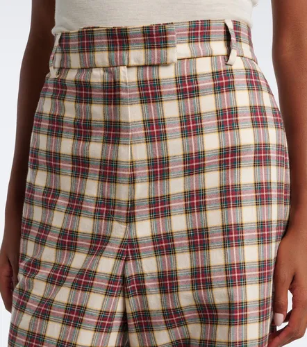 Pantalones anchos de algodón a cuadros - Dries Van Noten - Modalova