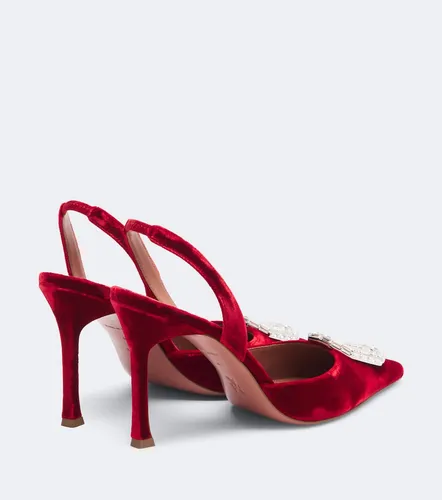 Slingback-Pumps Camelia aus Samt mit Kristallen - Amina Muaddi - Modalova