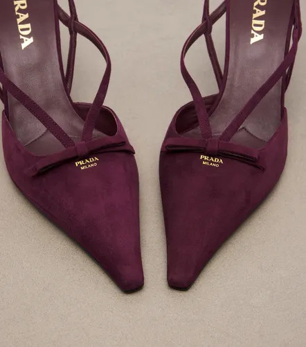 Bow-detail suede slingback pumps - Prada - Modalova