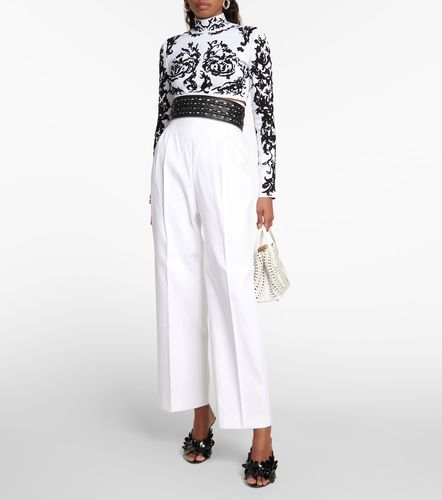 Alaïa Top cropped Calligraphy in jacquard - Alaia - Modalova