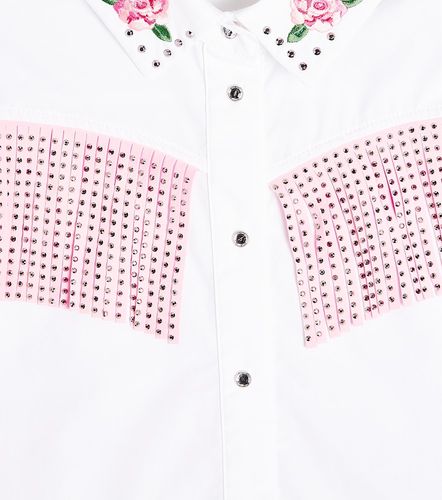 Camisa de popelín de algodón adornada - Monnalisa - Modalova