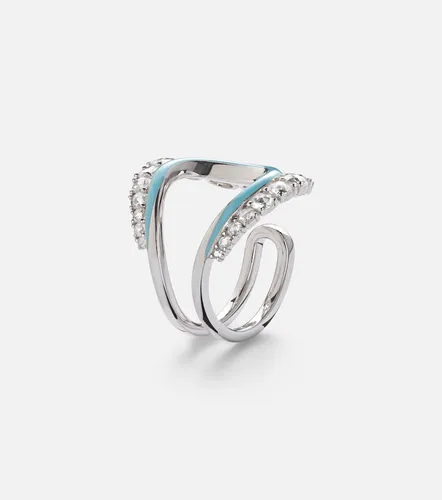 Moonlight 18kt white gold ring with diamonds and enamel - Kamyen - Modalova