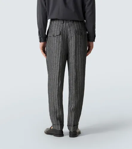 Chalk stripe linen suit - Brunello Cucinelli - Modalova