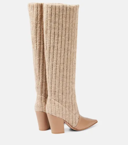 Leather-trimmed knee-high boots - Gianvito Rossi - Modalova