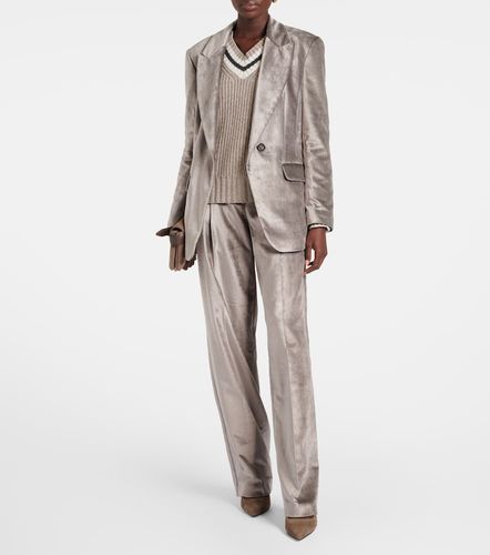 Blazer de terciopelo en mezcla de algodón - Brunello Cucinelli - Modalova