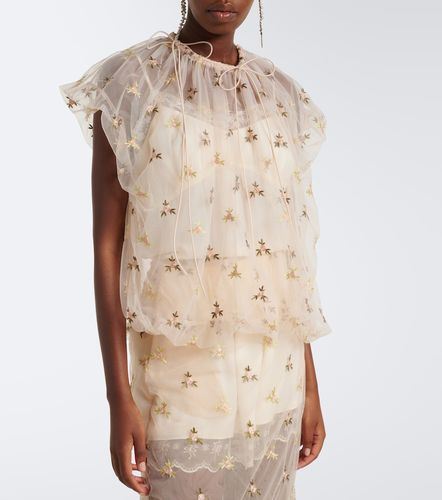Embroidered gathered tulle top - Simone Rocha - Modalova