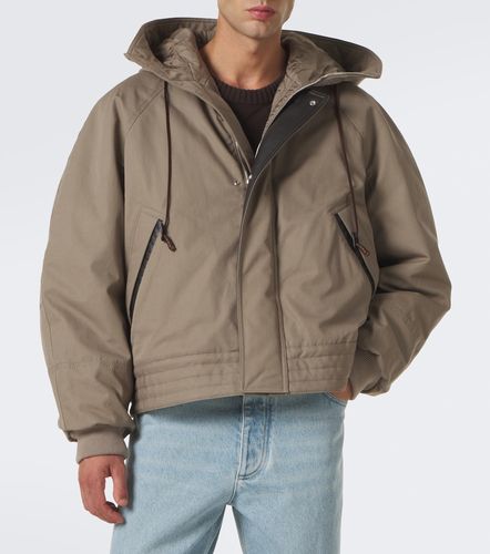 Leather-trimmed cotton canvas jacket - Bottega Veneta - Modalova