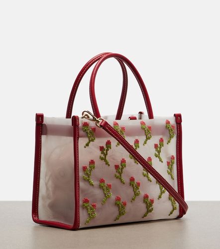 Borsa in mesh con pelle e ricamo - Miu Miu - Modalova