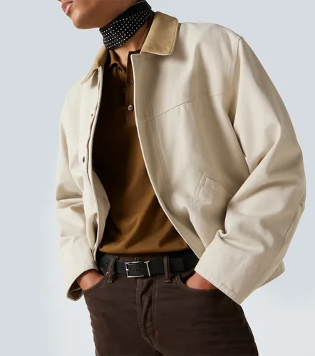Chaqueta de lona de algodón con ante - Tom Ford - Modalova