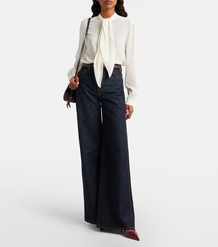 Blusa in georgette con fiocco - Tory Burch - Modalova