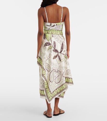 Falda midi de satén de seda estampada - Tory Burch - Modalova