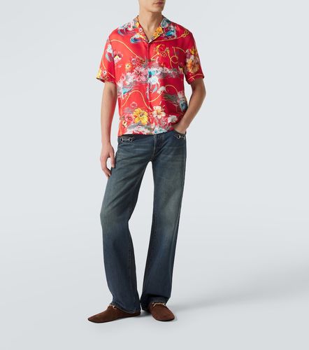 Camisa bowling de sarga de seda floral - Gucci - Modalova