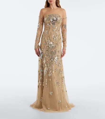 Embellished tulle gown - Georges Hobeika - Modalova