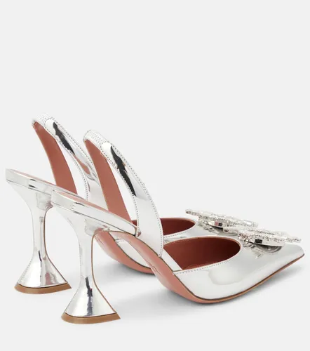 Begum mirrored leather slingback pumps - Amina Muaddi - Modalova