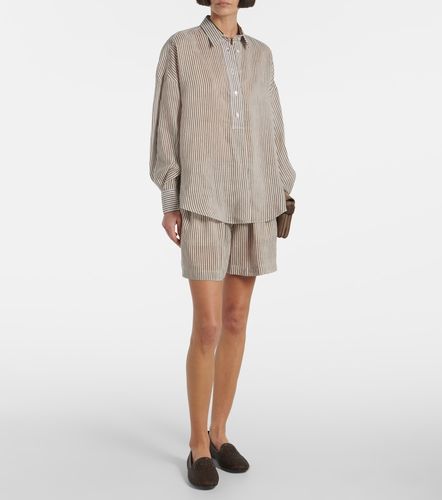 Camicia in lino e seta a righe - Brunello Cucinelli - Modalova