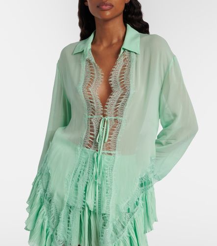 Hemd aus Georgette mit Spitze - Blumarine - Modalova