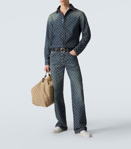 Camicia di jeans in jacquard GG - Gucci - Modalova