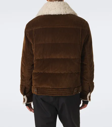 Shearling-trimmed corduroy down jacket - Moncler Grenoble - Modalova