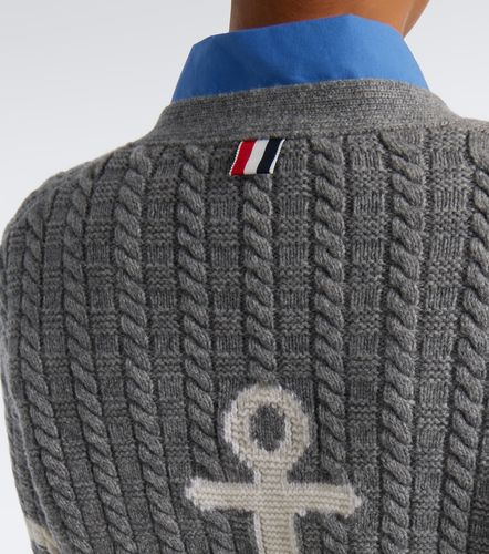 Cardigan in lana vergine a trecce - Thom Browne - Modalova