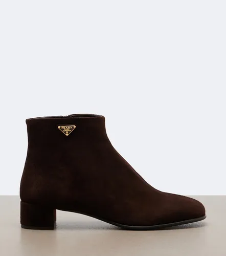 Prada Logo suede ankle boots - Prada - Modalova