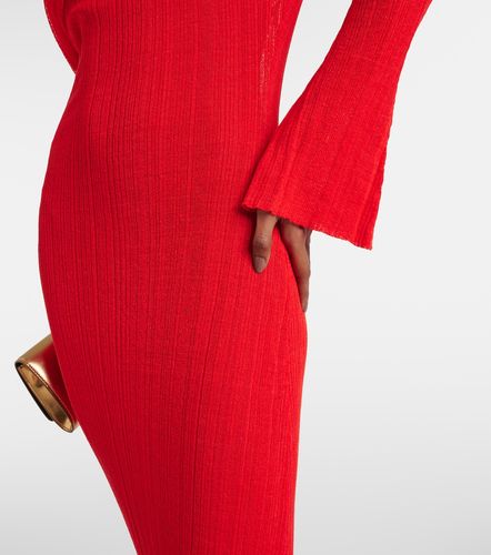 Abito lungo in misto lino off-shoulder - Aya Muse - Modalova