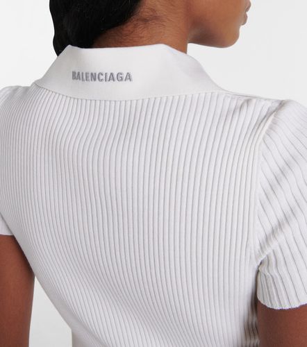 Ribbed-knit wool-blend polo sweater - Balenciaga - Modalova