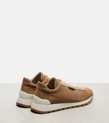 Sneakers in suede con monili - Brunello Cucinelli - Modalova