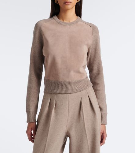 Leather-trimmed wool and cashmere sweater - Max Mara - Modalova