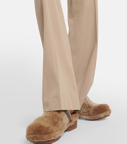 High-rise straight wool-blend pants - Brunello Cucinelli - Modalova