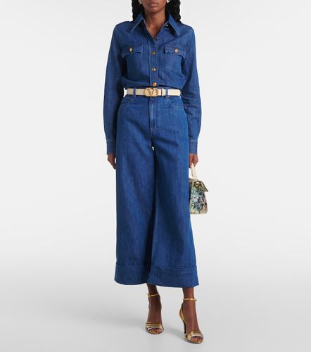 Jeans a gamba larga e vita alta - Valentino - Modalova