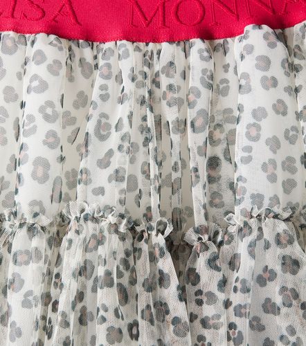 Falda de tul con estampado de leopardo - Monnalisa - Modalova