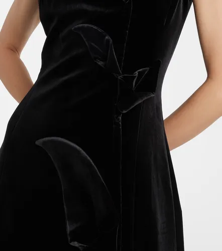 Vestido midi Cleo de terciopelo con aplique floral - Leo Lin - Modalova