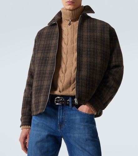 Checked virgin wool blouson jacket - Frame - Modalova